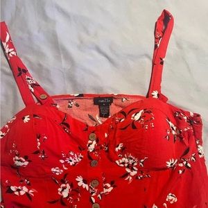 Rue 21 red floral romper size xl
